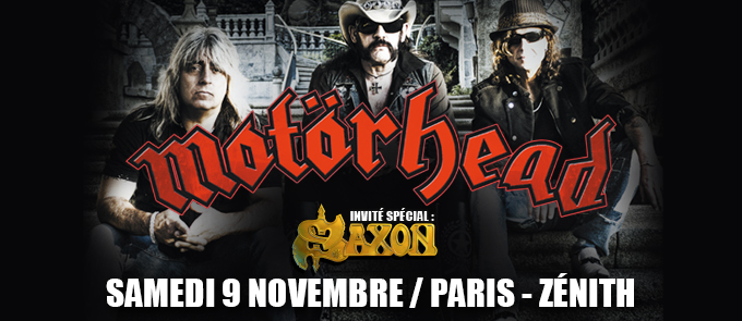 Motörhead et Saxon en concert le 9 novembre 2013 au Zénith de Paris