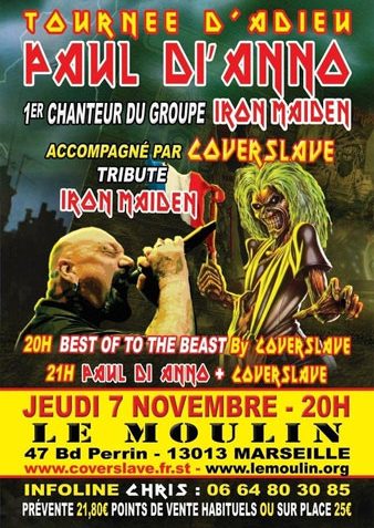 Paul Di'Anno et Coverslave : compte-rendu d'un concert exceptionnel à Marseille le 7 novembre 2013