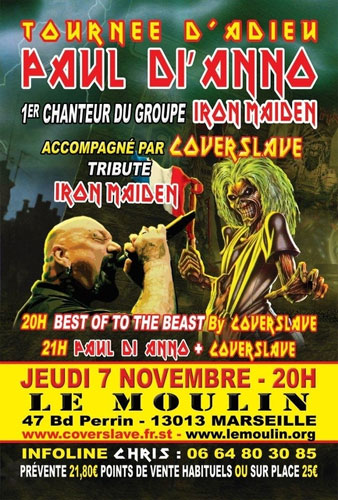 Paul Di'Anno et Coverslave : tribute to Iron Maiden à Marseille, réservez vite!
