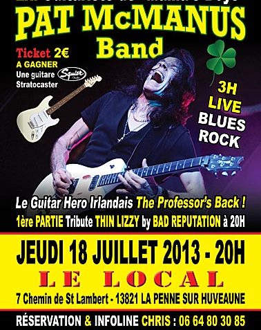 Pat McManus en concert à Marseille le 18 juillet 2013 !