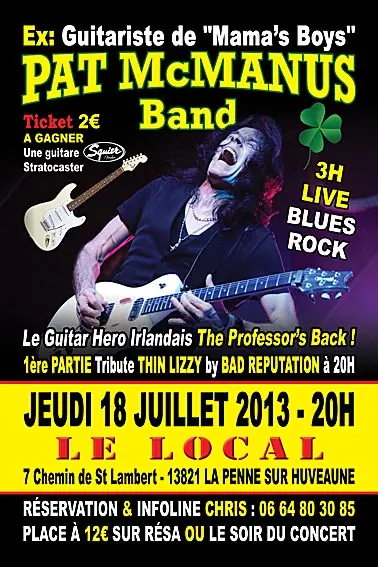 Pat McManus en concert à Marseille le 18 juillet 2013 !