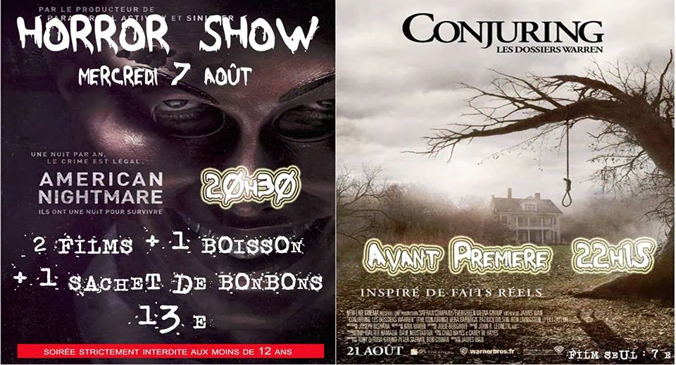Soirée Horror Show de Salon de Provence : The conjuring en avant-première !