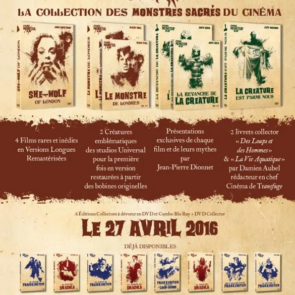 Le loup-garou et la créature du Lac Noir : deux monstres légendaires pour 4 films en HD le 27 avril 2016 chez Elephant Films !!