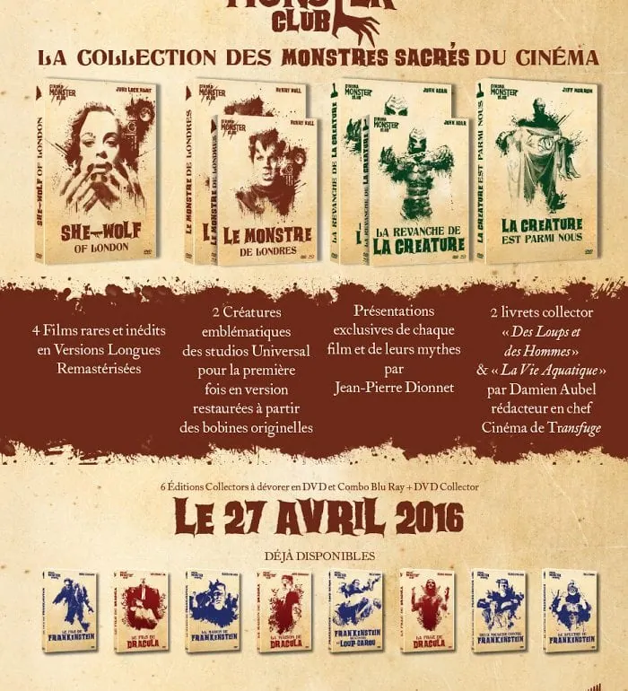 Le loup-garou et la créature du Lac Noir : deux monstres légendaires pour 4 films en HD le 27 avril 2016 chez Elephant Films !!