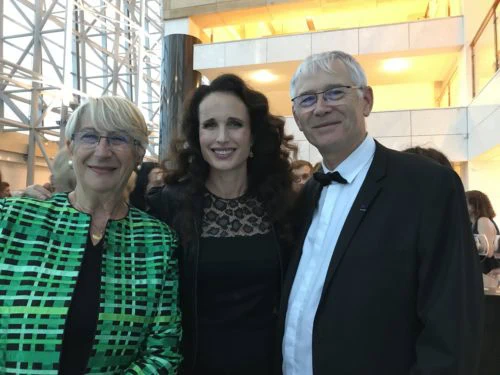 Martine et Jean-Marc Thérouanne en compagnie de l'actrice Andie Macdowell
