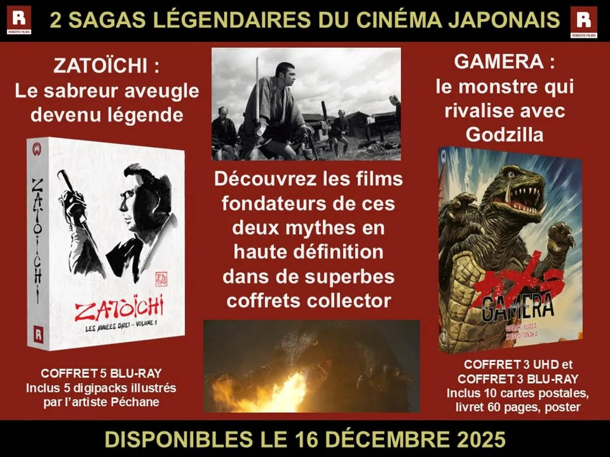 Zatoïchi et Gamera : deux sagas japonaises mythiques en coffrets