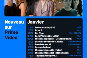 Prime Video : toutes les nouveautés films et séries de janvier 2026