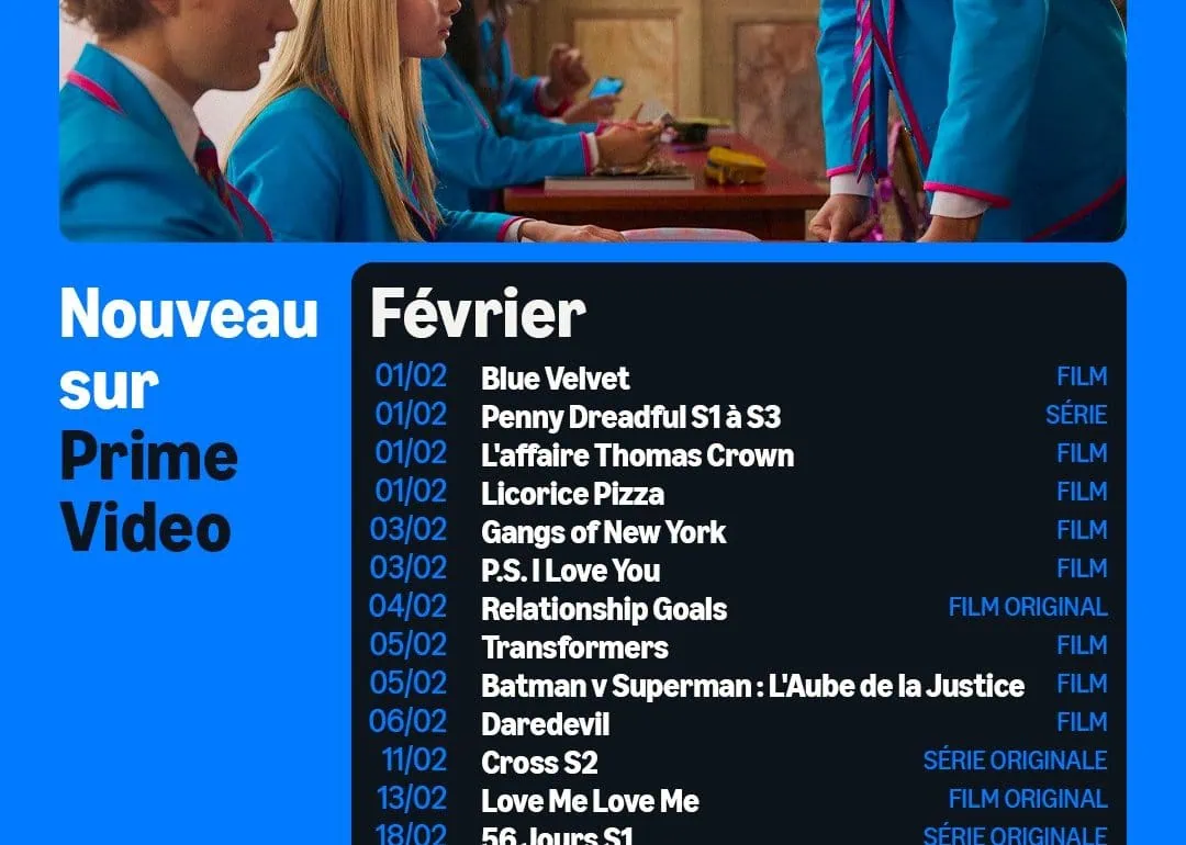 Prime Video Février 2026 : Cross revient, David Lynch s'invite et les super-héros débarquent en force 1 Prime Video Février 2026 : Cross revient, David Lynch s'invite et les super-héros débarquent en force