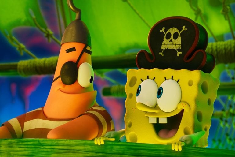 Sorties VOD US : Bob l'éponge, le film : Un pour tous, tous pirates ! arrive enfin cette semaine (Calendrier) 15 Affiche The SpongeBob Movie: Search for SquarePants