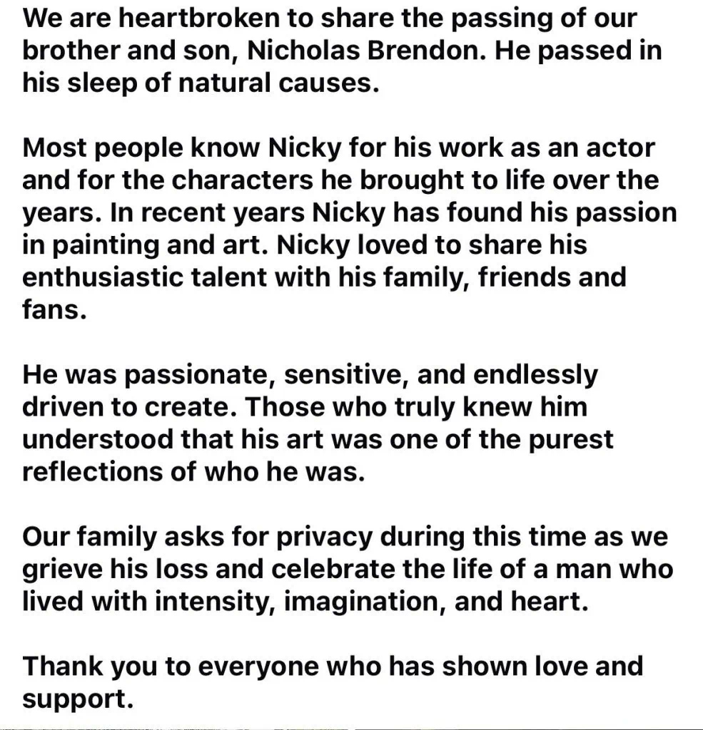Nicholas Brendon est mort : l'interprète d'Alex (Xander) dans Buffy contre les vampires avait 54 ans 4 Nicholas Brendon est mort : l'interprète d'Alex (Xander) dans Buffy contre les vampires avait 54 ans