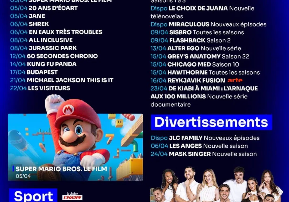 Sorties TF1+ avril 2026 : tous les nouveaux films, séries et divertissements du mois 1 Sorties TF1+ avril 2026 : tous les nouveaux films, séries et divertissements du mois