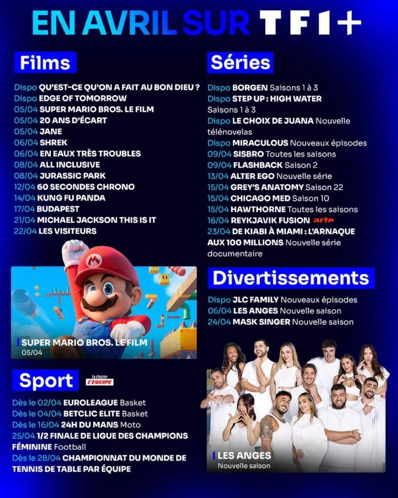 Sorties TF1+ avril 2026 : tous les nouveaux films, séries et divertissements du mois 3 Sorties TF1+ avril 2026 : tous les nouveaux films, séries et divertissements du mois