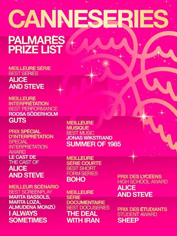 Canneseries 2026 : Alice and Steve triomphe, JISOO et Adam Scott récompensés 4 Canneseries 2026 : Alice and Steve triomphe, JISOO et Adam Scott récompensés