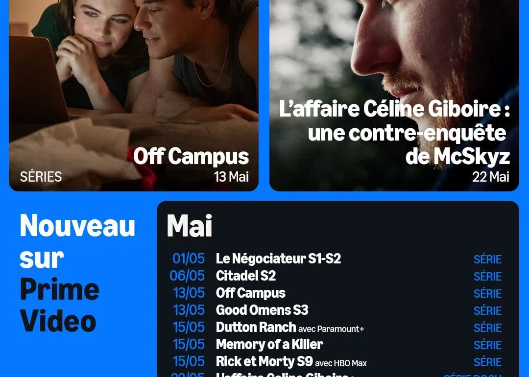 Sorties Prime Video mai 2026 : Spider-Noir avec Nicolas Cage, Citadel, Good Omens et plus 1 Sorties Prime Video mai 2026 : Spider-Noir avec Nicolas Cage, Citadel, Good Omens et plus