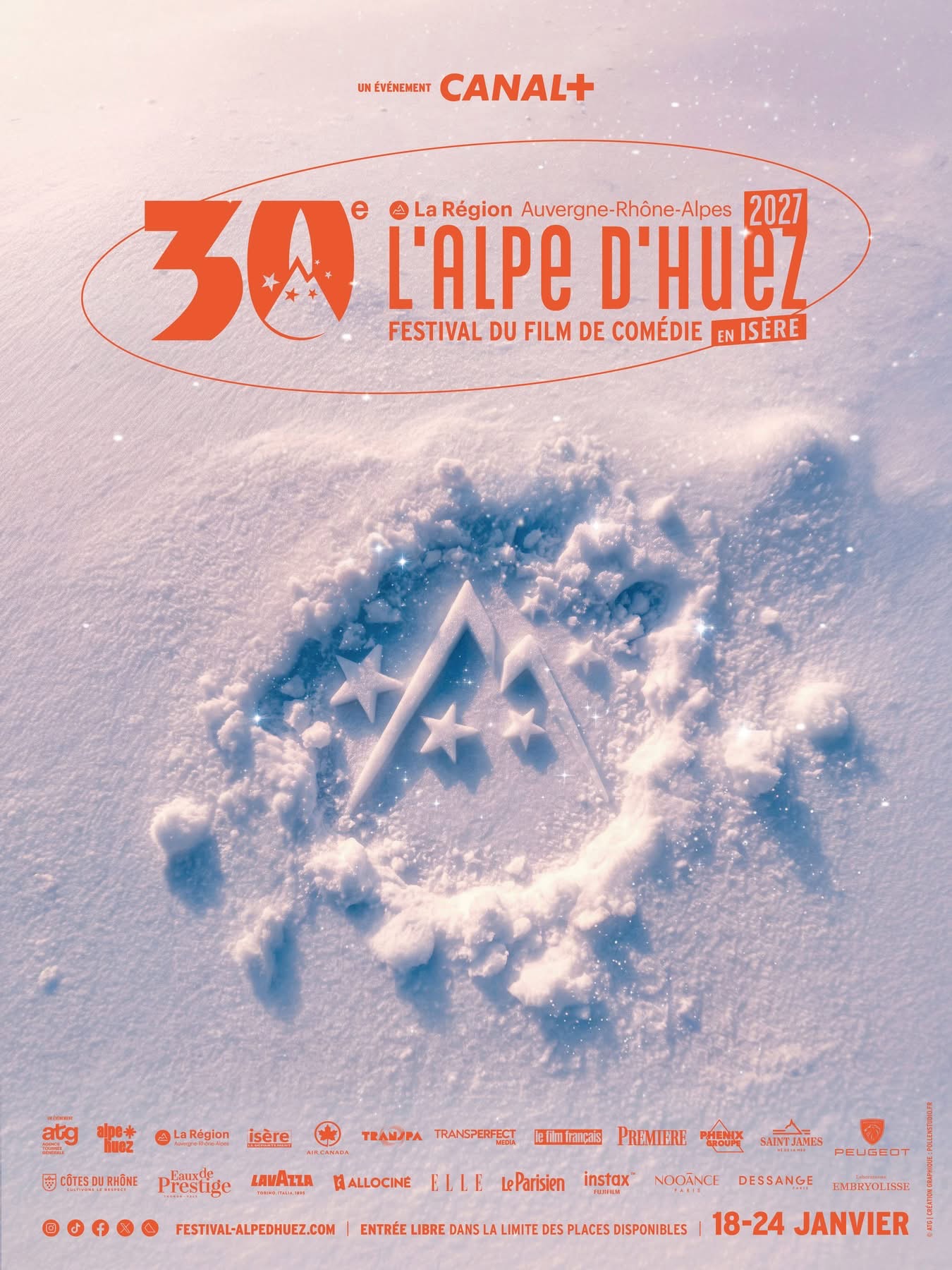 Festival de l'Alpe d'Huez 2027 : l'affiche de la 30e édition dévoilée 3 Affiche officielle du film Festival de l'Alpe d'Huez 2027
